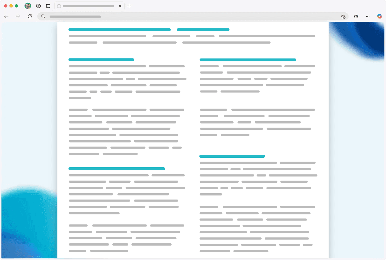 A simplified version of the same web page with all non-essential elements removed, leaving a clean, text-focused layout. The right-hand sidebar, embedded promotional images, and visual distractions have been stripped away, resulting in a structured, readable column of content. The page now presents a clear hierarchy with improved focus, emphasising readability and reducing visual noise.