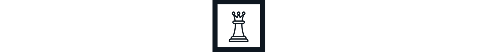 Diagram showing the single N-Queens solution for a 1-by-1 board: one queen on its only square.