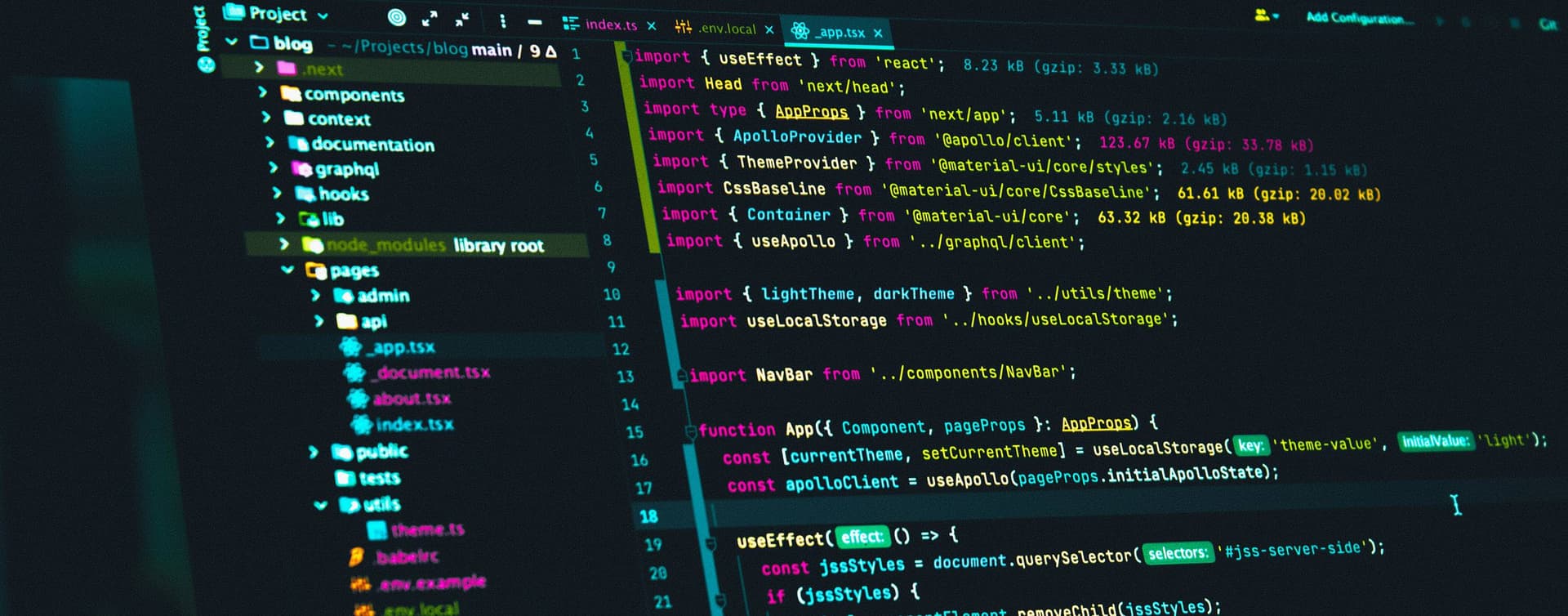 Abstract image used to represent React vs. Next.js Developer: Production Differences